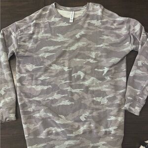 Athleta balance studio to street camo pullover sweatshirt